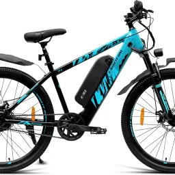 ZX 10.4Ah Battery | Front Suspension | 250Watts IP65 BLDC Motor| Black Turquoise 27.5 inches Single Speed Lithium-ion (Li-ion) Electric Cycle-45