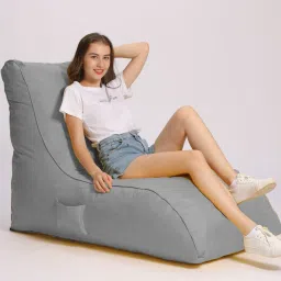 Jumbo GIGLICK Premium Quality Bean Bag Lounger Filled with Beans Color- Yellow Lounger Bean BagWith Bean Filling-picture-7