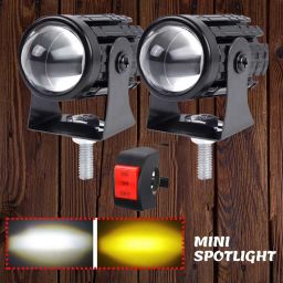 Spotlights Mini Projector Fog Light Front Driving Lampwith Three Line Switch Fog Lamp Car, Motorbike, Truck, Van LED (12 V, 36 W)-24