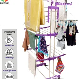 Steel, Aluminium, Plastic Floor Cloth Dryer Stand - 12 Month Warranty - Stainless Steel cloth Rack DV3J - 01-image-17