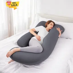 Polyester Fibre Solid Pregnancy Pillow Pack of 1-image-88