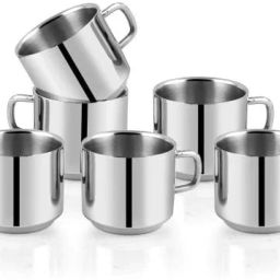 Pack of 6 Stainless Steel Tea & Coffee Cup (Double Layered Tea Cup) 100ml Set of 6-image-90