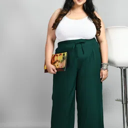 PrettyPlus by Desinoor.com Women Plus Size Hem Design Palazzo image 2