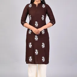 MAUKA Ethnic Motifs Embroidered Regular Kurta with Palazzos-picture-42