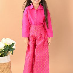LilPicks Girls Shirt with Printed Palazzos-image-4