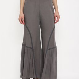 Taurus Women Grey Flared Palazzos-image-43