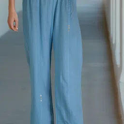 HOUSE OF JAMOTI Linen Regular Trousers-image-94