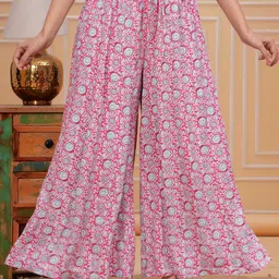 Meeranshi Women Ethnic Motifs Printed Flared Ethnic Palazzos-image-20