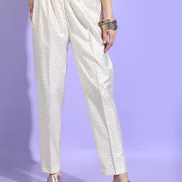 Vishudh Women Beige Embellished Easy Wash Trousers-image-39