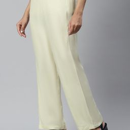 AURELIA Women White Ethnic Palazzos-image-86