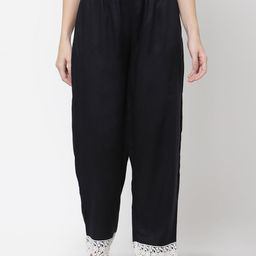 DART STUDIO Women Black & White Palazzos-image-54