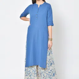 Pistaa Women Blue Kurta with Palazzos-image-79