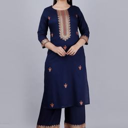 MAUKA Ethnic Motifs Printed Kurta with Palazzos-image-13