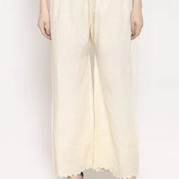 Clora Creation Women Floral Embroidered Chikankari Straight Palazzo-image-17