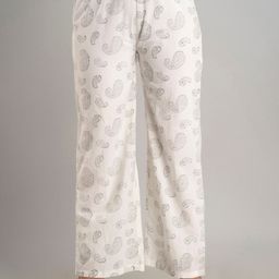 MAUKA Women White & Grey Paisley Printed Palazzos-picture-22