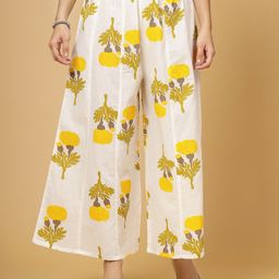 Pistaa Women Floral Printed Cotton Flared Palazzos-image-88