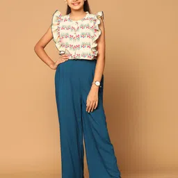 FASHION DREAM Girls Printed Sleeveless Top With Palazzos-picture-58