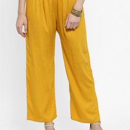 Clora Creation Women Mustard Yellow Ethnic Palazzos-image-64