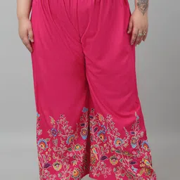 Trend Level Women Floral Printed Knitted Ethnic Palazzos-35