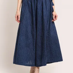 TAG 7 Women Navy Blue Printed Flared Palazzos-42