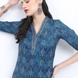 KETCH Ethnic Motifs Printed Regular Straight Kurta with Palazzos-picture-12