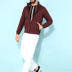 Crimsoune Club Mock Collar Long Sleeves Lightweight Reversible Bomber Jacket-17
