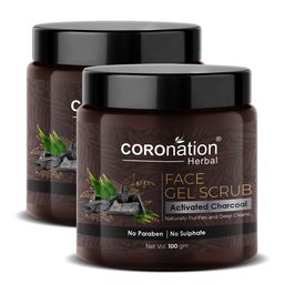 COROnation Herbal Set of 2 Activated Charcoal Face Gel Scrub 100 g each-1