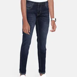 UTH by Roadster Boys Navy Blue Slim Fit Light Fade Stretchable Jeans-image-65