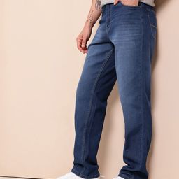 Mast & Harbour Men Straight Fit Mid-Rise Light Fade Stretchable Jeans-picture-42
