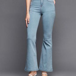Miss Chase Women Blue Bootcut High-Rise Stretchable Jeans-29
