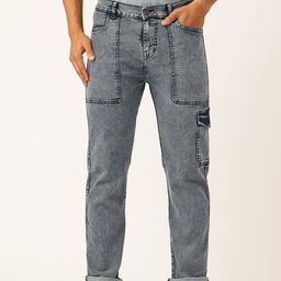 PARIS HAMILTON Men Relaxed Fit Heavy Fade Acid Wash Stretchable Jeans-image-95