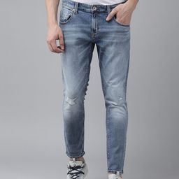 SPYKAR Men Skinny Fit Mildly Distressed Heavy Fade Stretchable Jeans-image-89
