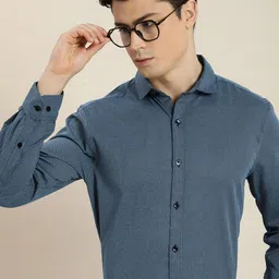 INVICTUS Men Pure Cotton Slim Fit Micro Checks Formal Shirt-picture-45