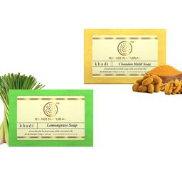 Khadi Natural Set of Chandan Haldi & Lemongrass Handmade Herbal Soaps-74