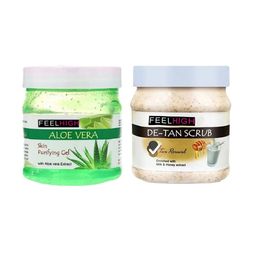 FEELHIGH Set of Aloe Vera Gel & De Tan Scrub - 500 g Each-26