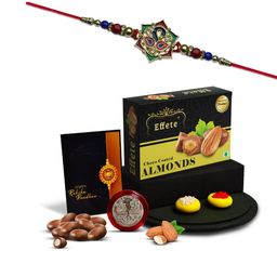 DeoDap Rakhi Roli Chawal Chocolate Coin & Greeting Card Gift Set-image-86