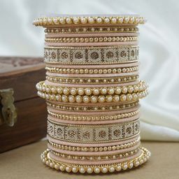 Wedding Chuda by Hitesh Bangles Set Of 26 Kundan-Studded Bangles-image-97
