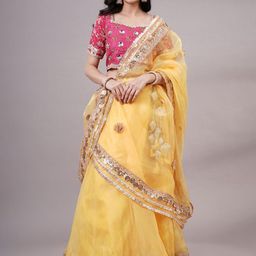 Utsav Fashion Embroidered Beads and Stones Ready to Wear Lehenga & Blouse With Dupatta-picture-21