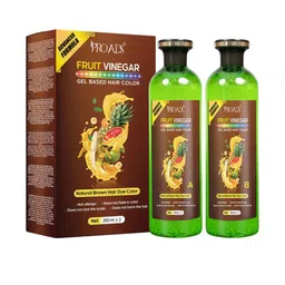 PROADS Set Of 2 Fruit Vinegar Gel Based Hair Color- 250ml Each - Brown-43
