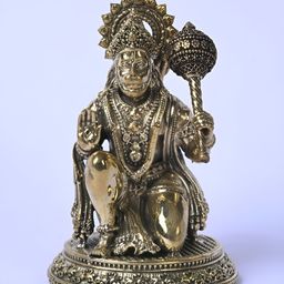 Exotic India Small Fine Quality Sitting Lord Hanuman Blessing Gesture Idol-image-37