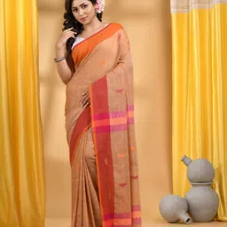 DESH BIDESH Woven Design Pure Cotton Taant Saree-image-90