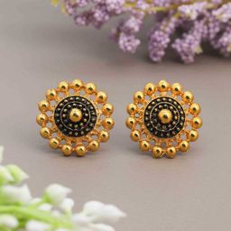 SOLIBELLE Gold-Plated Circular Shaped Studs-image-54