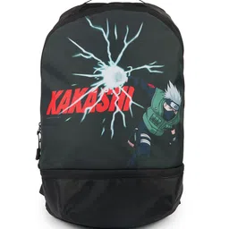 Bewakoof Official Naruto Merchandise Unisex Black Kakashi Printed Backpack-43