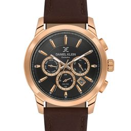 Daniel Klein Men Patterned Dial & Leather Straps Analogue Automatic Watch DK.6.14032-5_N-picture-25