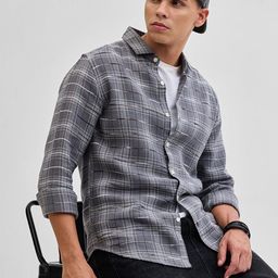 Snitch Men Checked Open Front Jacket-7