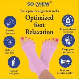 SOXVIEW Unisex Pink Five Toe Separate Alignment Socks image 5
