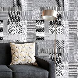 ArtzFolio Printed UV-Resistant Anti-Bacterial Black & White PatternPeel & Stick Wallpaper-68
