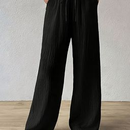 Visit Wear Women Loose Fit High-Rise Wide Leg Trousers-image-88