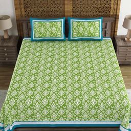 Sangria Printed 210 TC Super King Pure Cotton Super King Bedsheet Set - 2.74 x 2.74 m-image-38