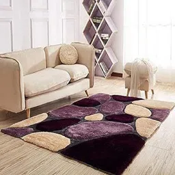Banchmark Home Furnishings Purple Geometric Handmade Polyester Carpet-picture-5